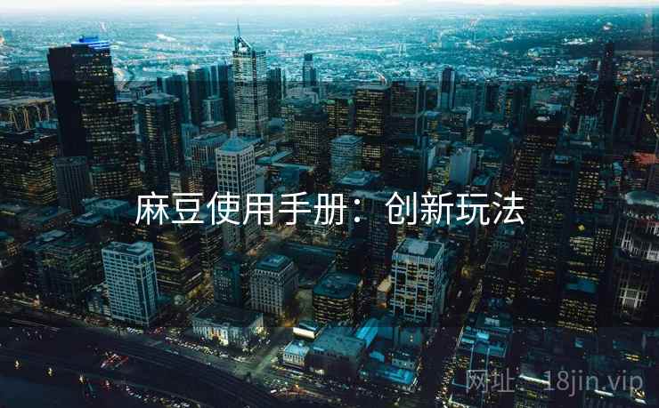 麻豆使用手册：创新玩法