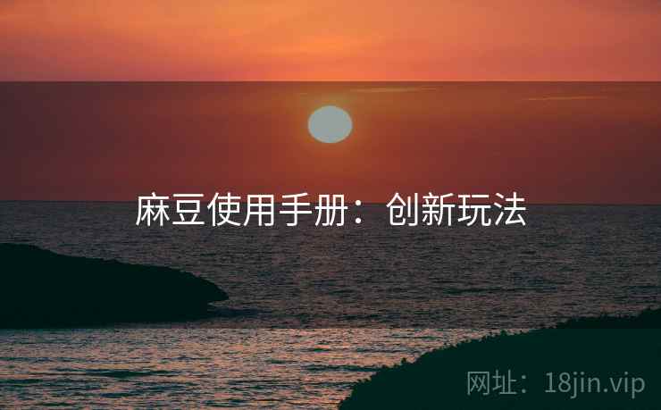 麻豆使用手册：创新玩法